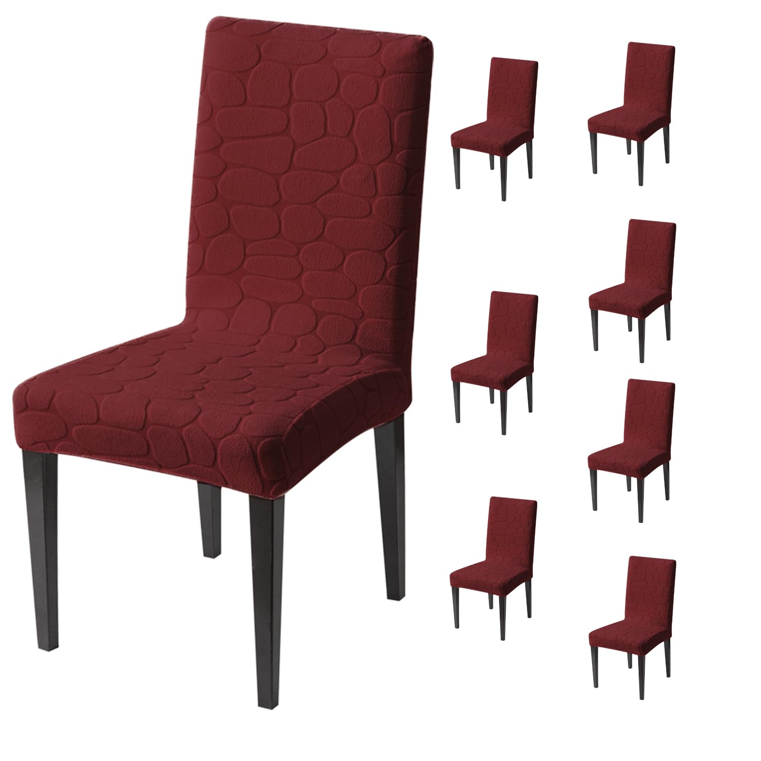 Premium Stretch Dining Chair Covers – 220 GSM Thick Jacquard Fabric- Maroon