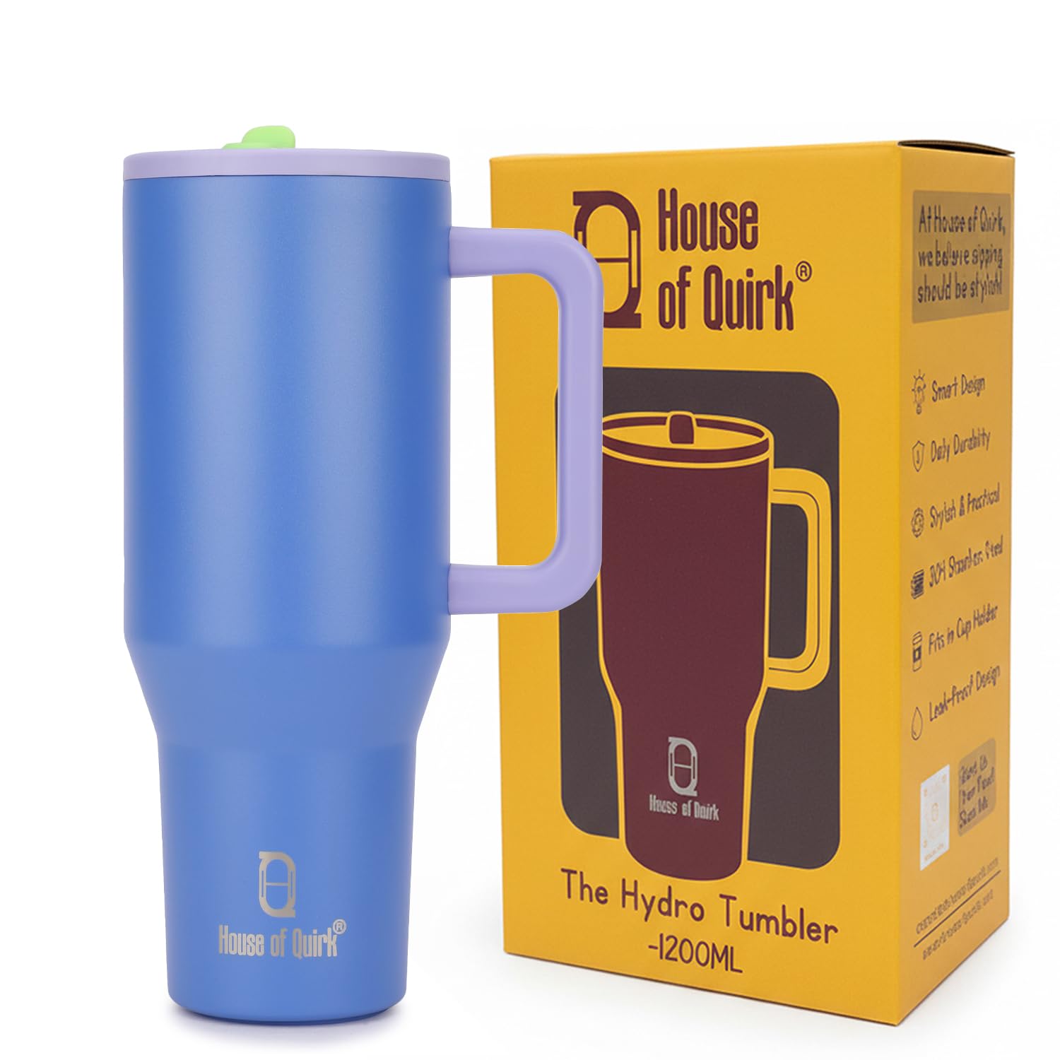 1200ML Tumbler with Handle & Simple Flip Straw