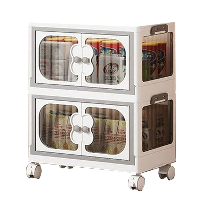 Storage Box Wardrobe with Wheels (45cm, White)