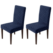 Stretchy Universal Jacquard Fabric Diamond Texture 220 GSM Chair Cover-Navy