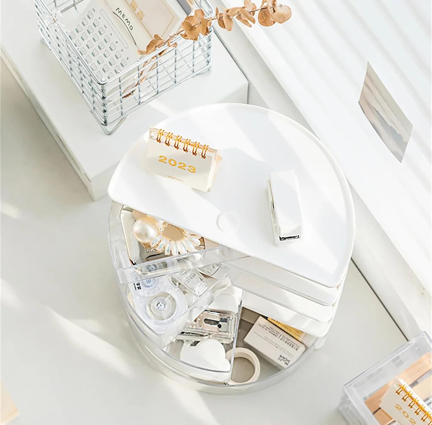 Rotating Drawer Desk Organiser with Drawer