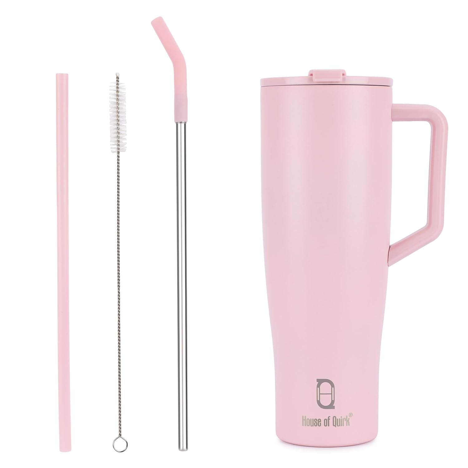 1200ML Custom Name Tumbler with Handle & 2 Straw Flip Lid (Non-Returnable & Non-Replaceable)