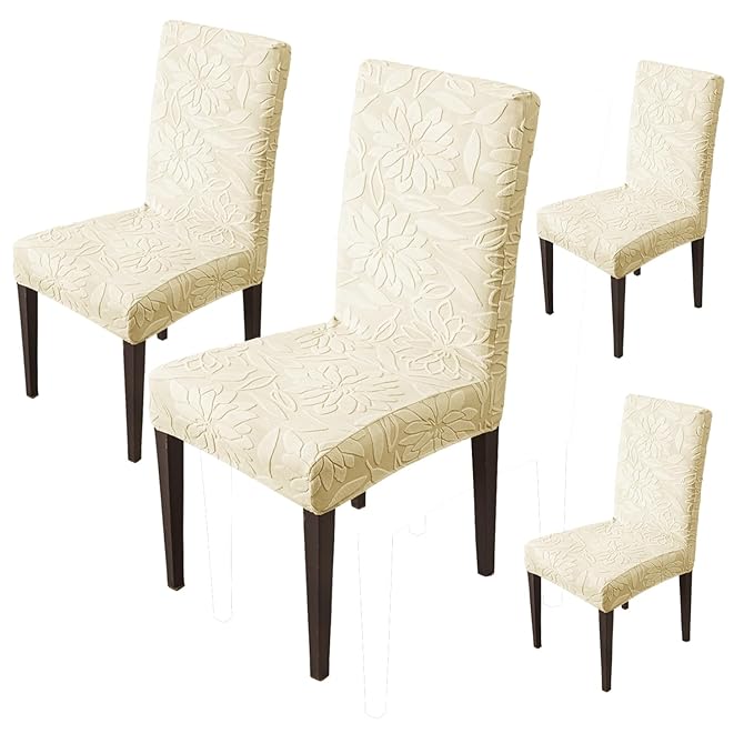 Stretchy Universal Camellia Jacquard Waterproof Chair Cover (Beige)