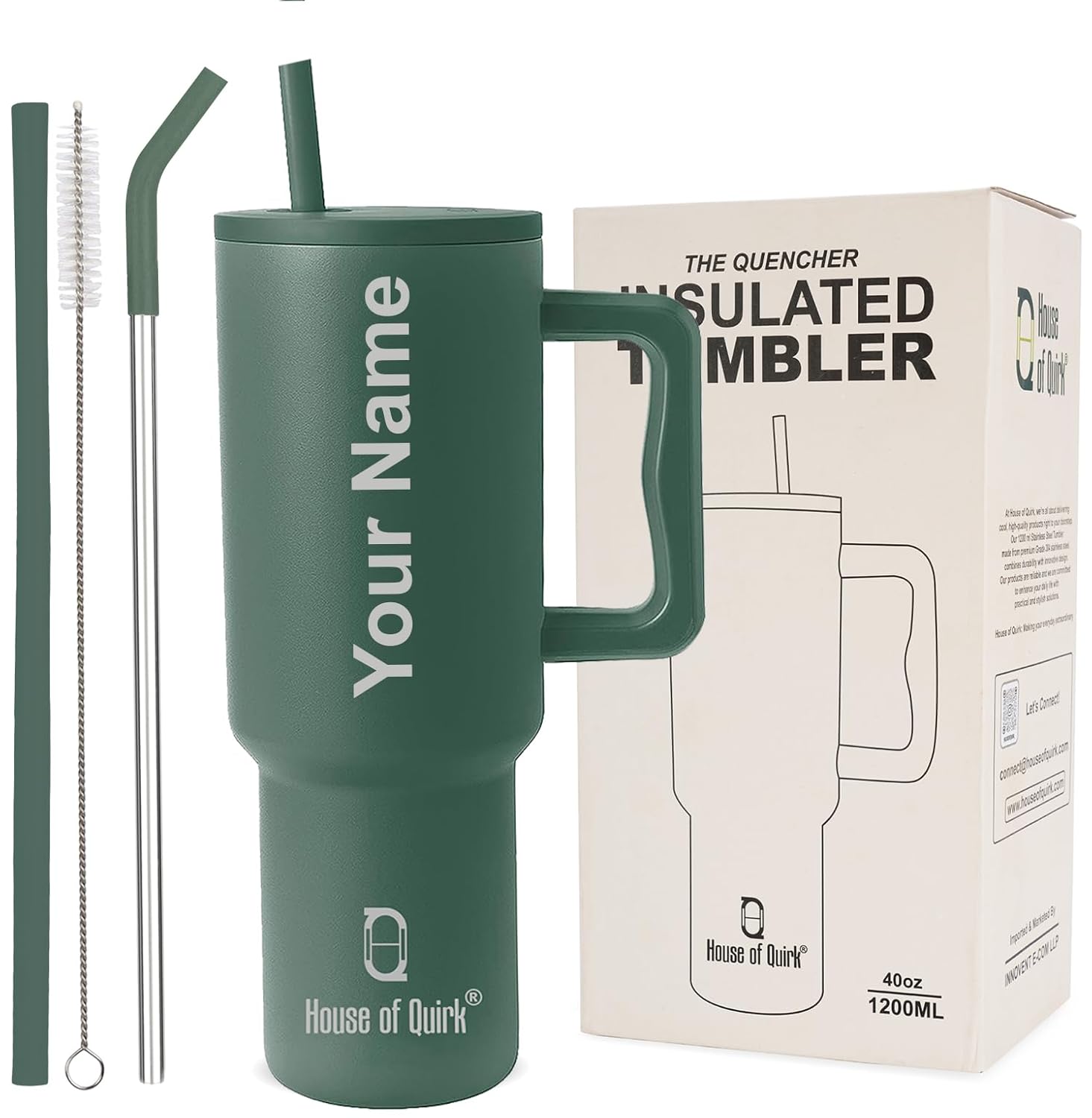 1200ML Custom Name Tumbler – Personalized Stainless Steel Vacuum Tumbler (Non-Returnable & Non-Replaceable)