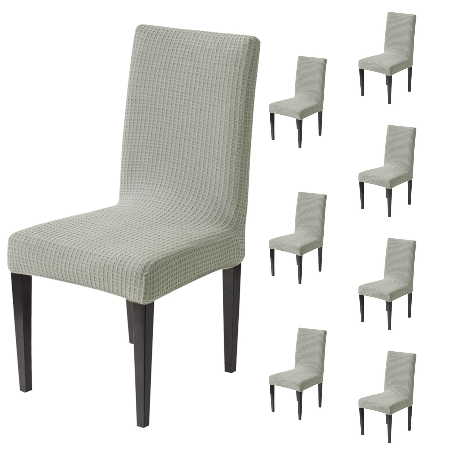 Decorative Dining Chair Cover – 220 GSM Stretch Jacquard Fabric (Grey)