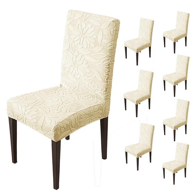 Stretchy Universal Camellia Jacquard Waterproof Chair Cover (Beige)