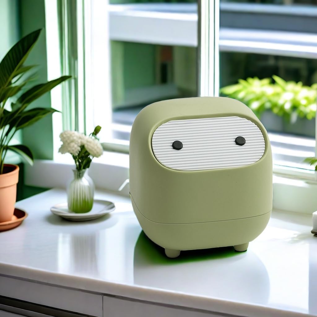 Cute Ninja Mini Trash Can with Lid