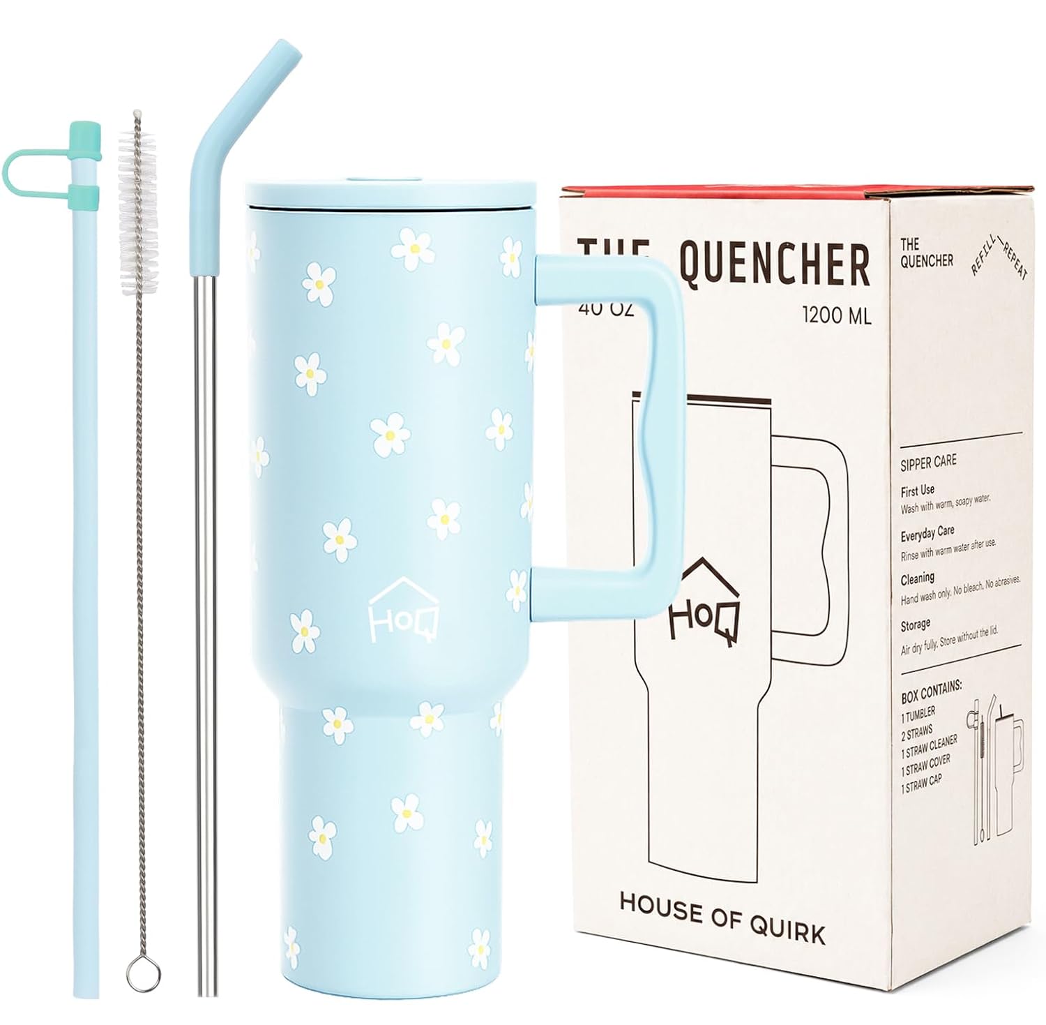 Stainless Steel Vacuum Tumbler with Straw and Lid & Handle - (1200 ML)