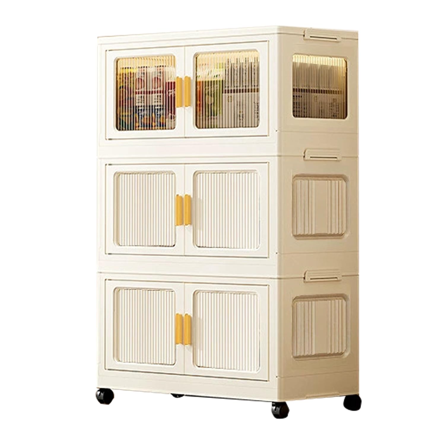 Foldable Storage Box Cabinet Wardrobe Organizer with Wheels