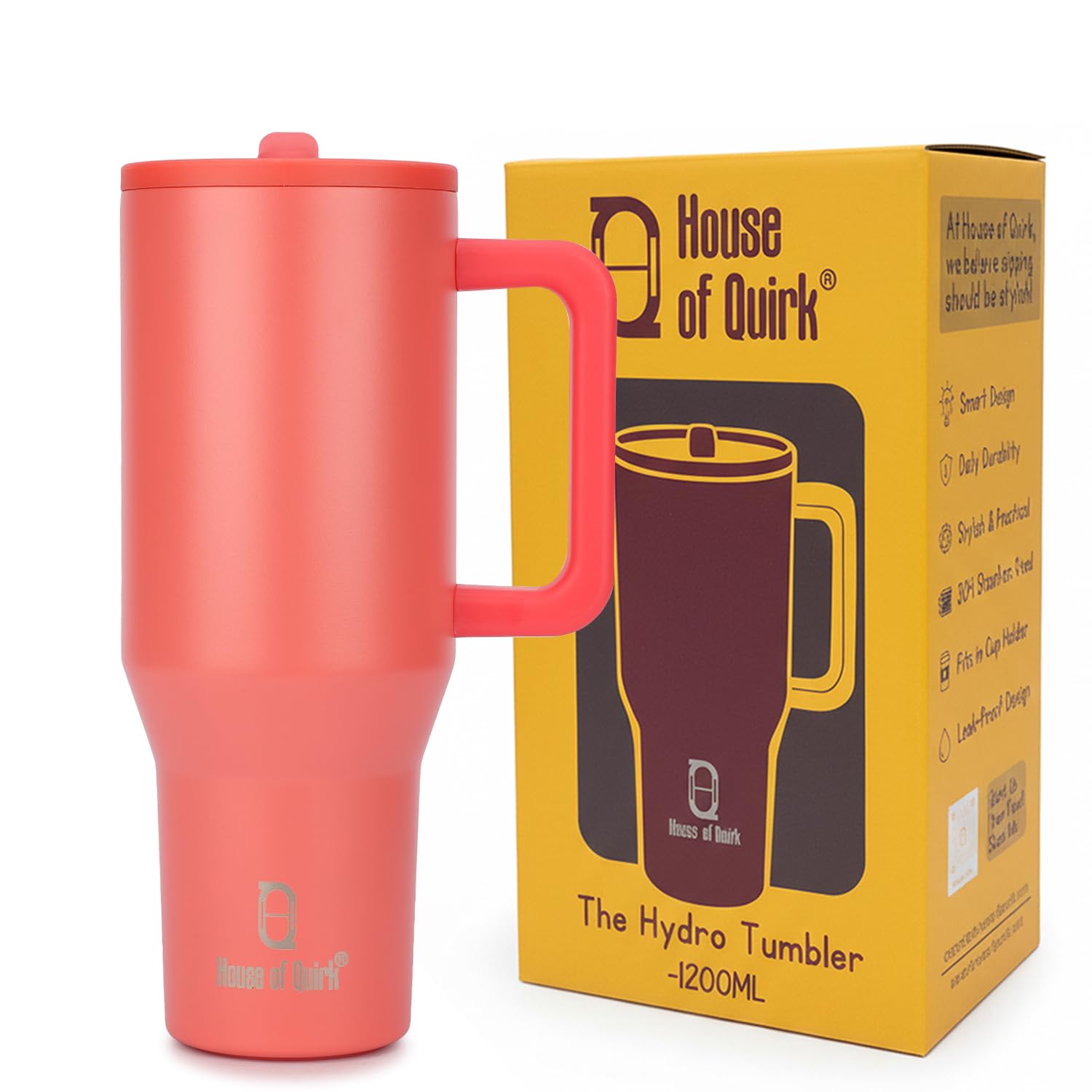 1200ML Tumbler with Handle & Simple Flip Straw