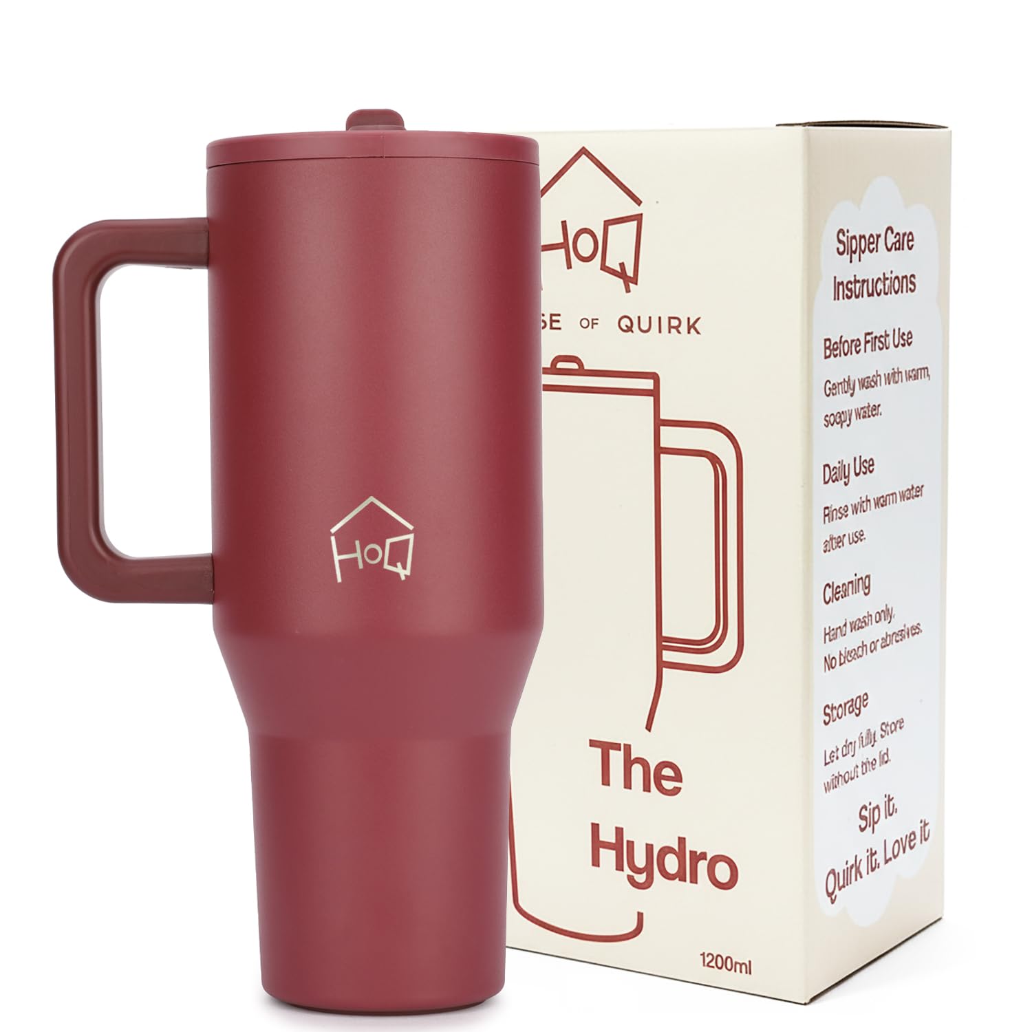 1200ML Tumbler with Handle & Simple Flip Straw