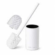 Toilet Brush with Aluminum Handle & Holder Plastic Bristles Wall Mounted