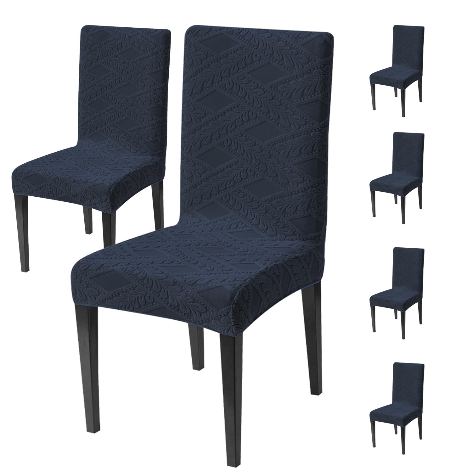 Stretchable Jacquard Chair Cover – 220 GSM-Navy