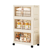 Storage Cabinet with Wheels, Rolling Organizer for Home ( 55CM, Cream)