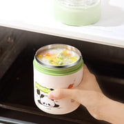 700ml 304 Stainless Steel Insulated Breakfast Cup with Lid & Spoon Leakproof Jar  (Green)