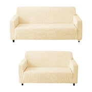 Universal Jacquard Waterproof Camellia Thickened Fabric Sofa Cover (Beige)