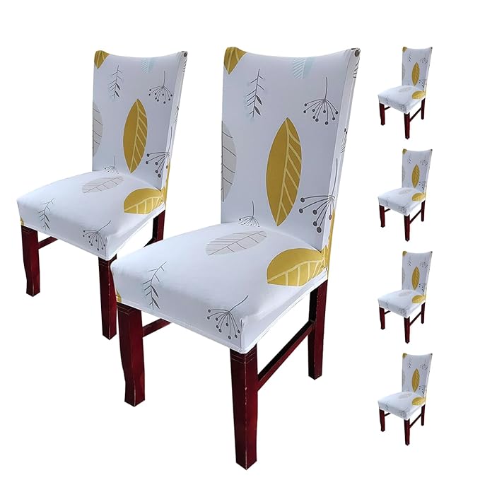 Elastic Chair Cover Stretch Removable Washable (Yellow Autumn)