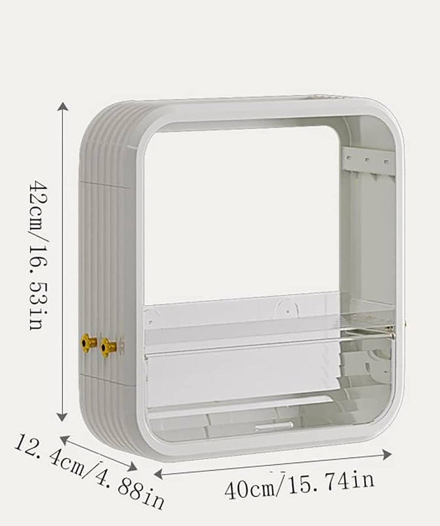 Bathroom Shelves Cabinet Organizer Transparent (White)