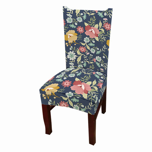 Chair Cover Protector Seat Slipcover (Dark Blue Floral)