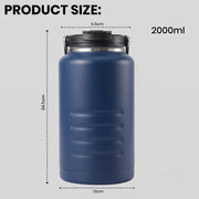 HYDRA VAULT 2000ml Stainless Steel Vacuum Insulated Water Bottle