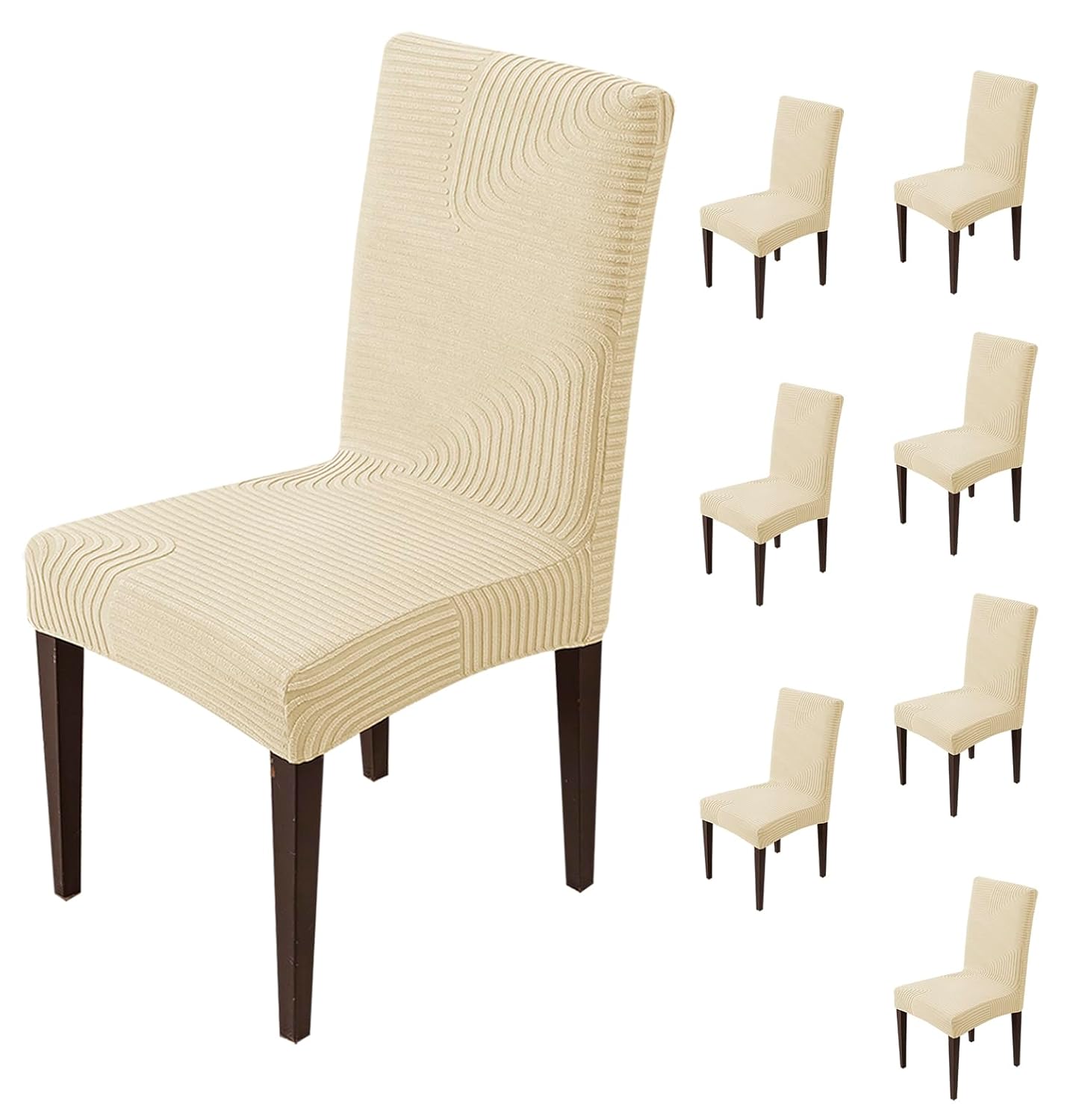 Stretchy Universal Jacquard Waterproof Sapphire Chair Cover (Beige)