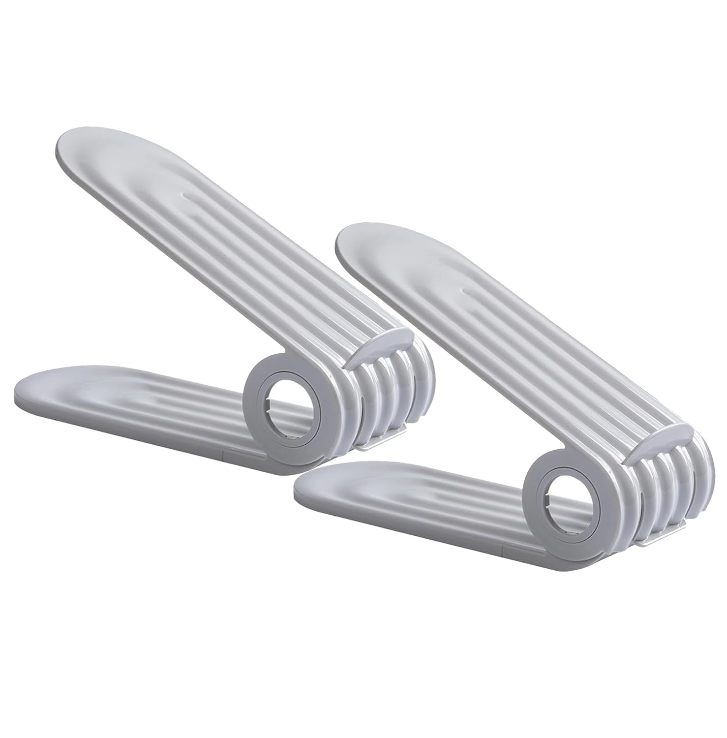 Shoe Slots Organiser Double Deck Shoe Holder-Grey