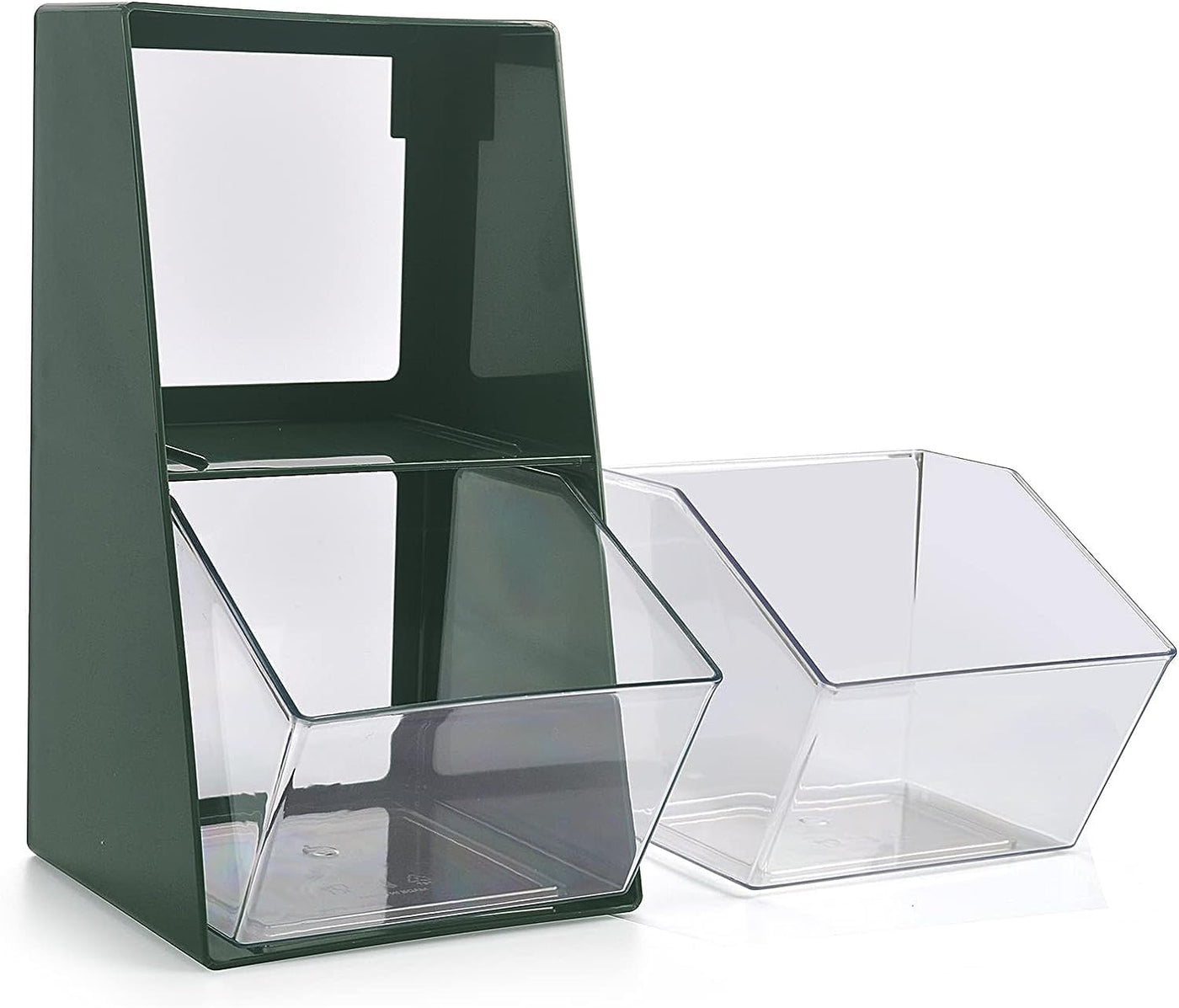 Detachable Storage Containers Box with 2 Compartments Drawers - (Green)