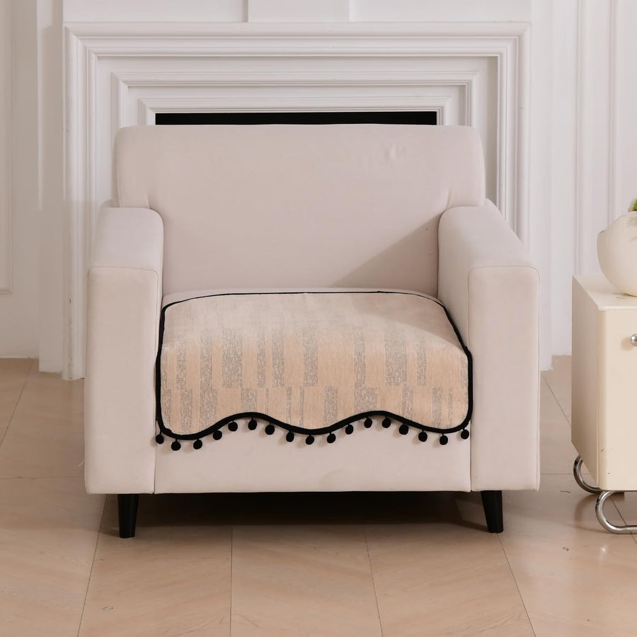 Grain Luxury Chenille Sofa Mat Ash Chenille Fabric 1 Pc
