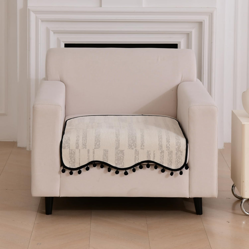 Grain Luxury Chenille Sofa Mat Four Seater - Ivory