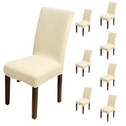 Universal Fit Elegant Jacquard Chair Cover – 220 GSM Stretch Fabric (Beige)