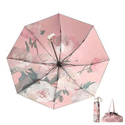Elegant Compact Travel Folding Umbrella With Pouch