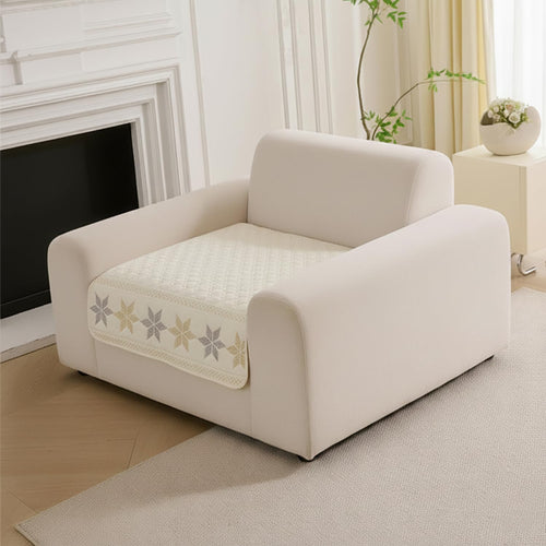 Glacier Series Quilted Sofa Cover – Soft, non-slip & washable furniture protector- Vanilla