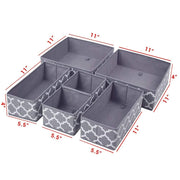 Set of 6 Foldable Storage Box Drawer Divider Organizer Basket Bins