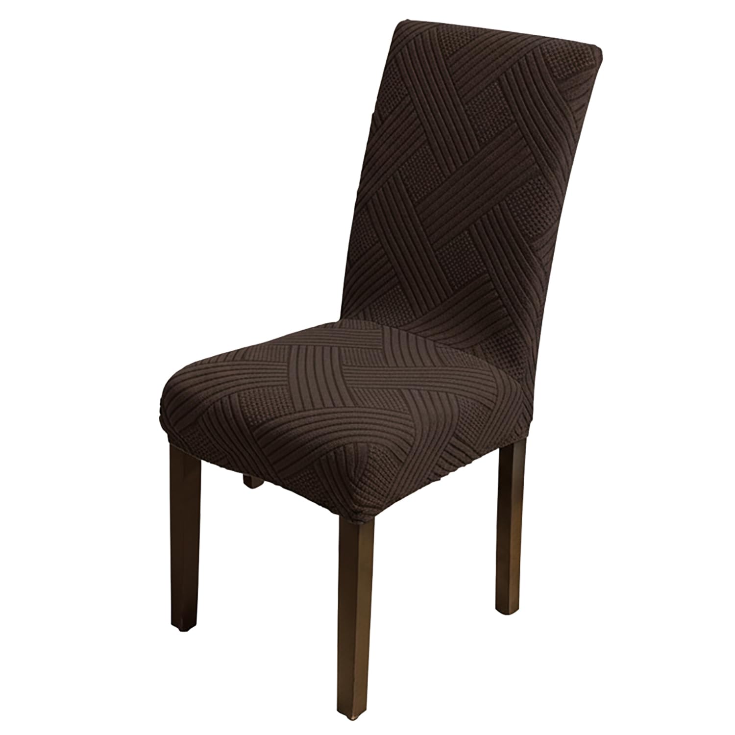 Universal Fit Elegant Jacquard Chair Cover – 220 GSM Stretch Fabric (Brown)