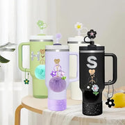8PCS Cup Accessories Set Alphabet Letter Charms (Raspberry) Tumbler Not Included