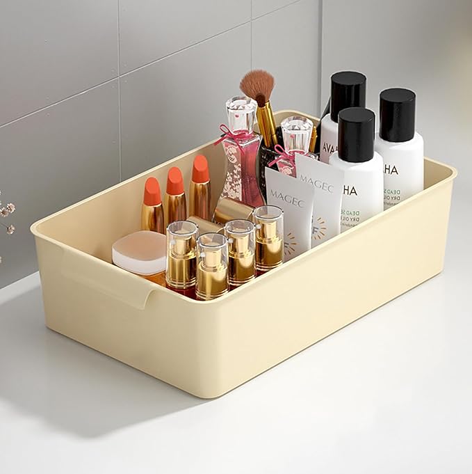 Under Sliding Cabinet Basket Organizer, 2 Layer Organizers (Red/Cream)