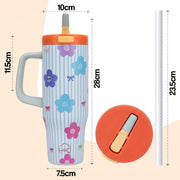 1200ML Stainless Steel Tumbler with Handle & Pop-Up Lid (Printed)