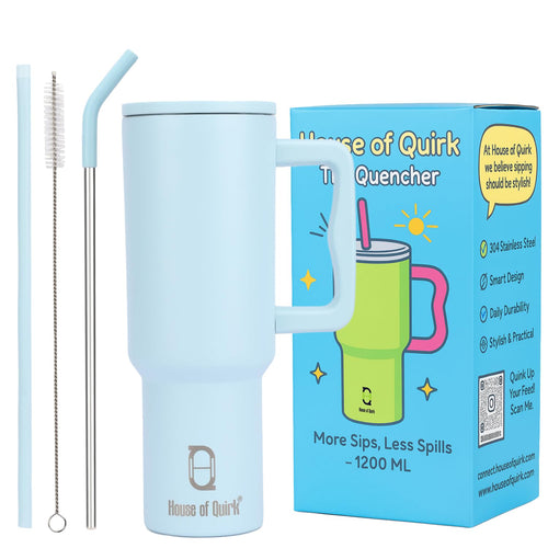 Stainless Steel Vacuum Tumbler with Straw and Lid & Handle - (1200 ML) (Solid colors)