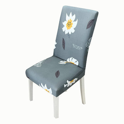 Printed Chair Cover-Grey Jasmin