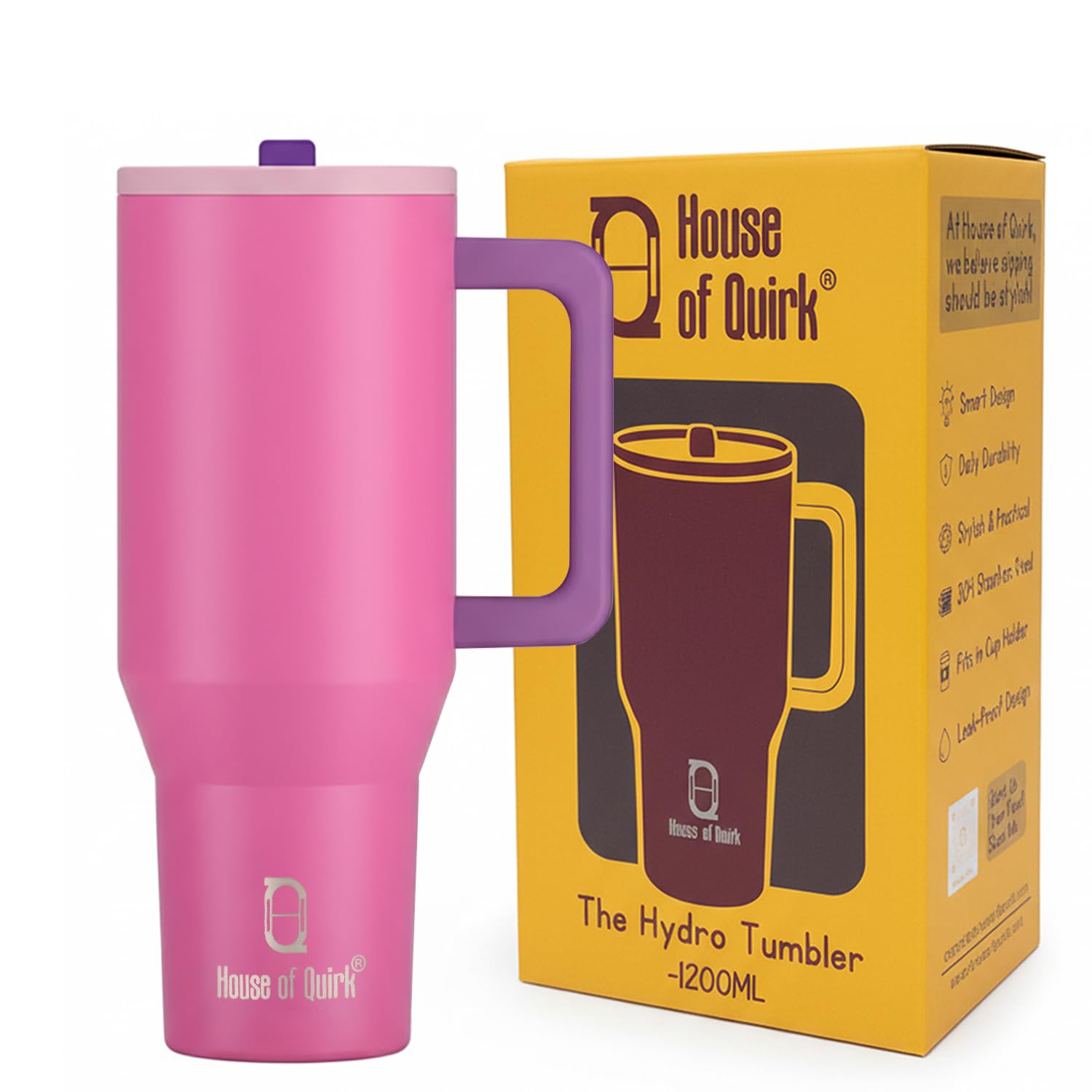 1200ML Tumbler with Handle & Simple Flip Straw