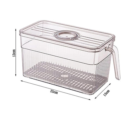 Refrigerator Organizer Bins with Lid, Fridge Bins Food Storage Container - (White)
