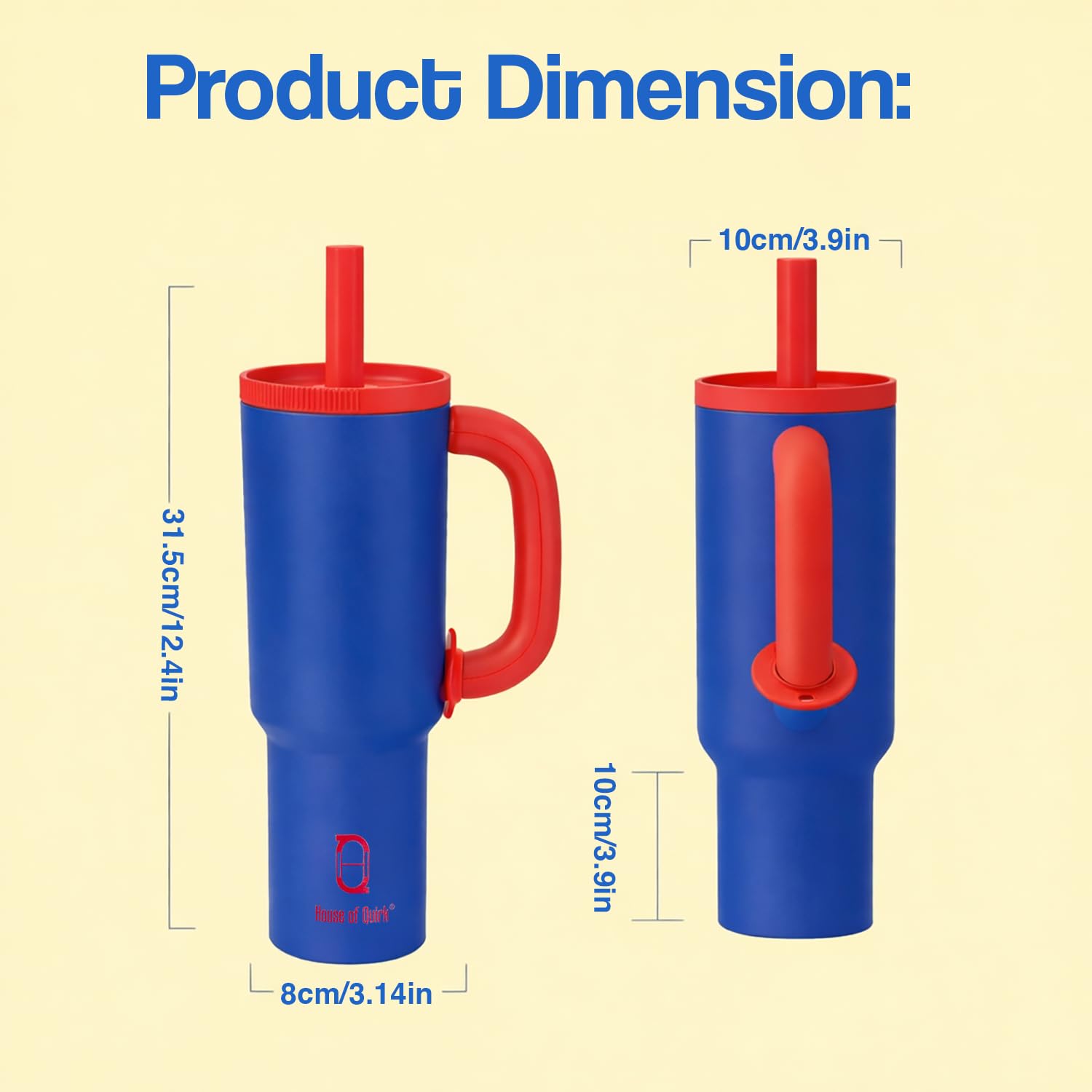 1200ml Insulated Stainless Steel Tumbler with Handle