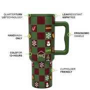 Christmas Edition 1200ml Tumbler with Handle & Straws