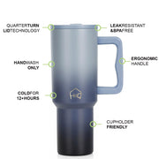 1200ML Stainless Steel Tumbler with Lid, Handle & Straws - (1200 ML)