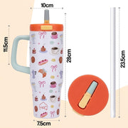 1200ML Stainless Steel Tumbler with Handle & Pop-Up Lid (Printed)
