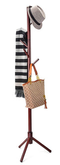 Bamboo Coat and Hat Rack 8 Hooks Coat Stand Clothes Rack