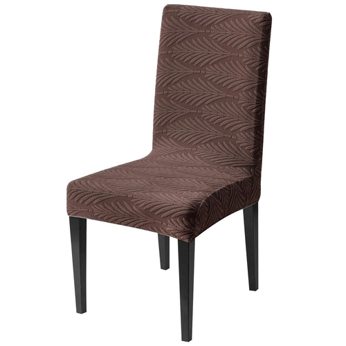 Modern Stretch Chair Cover – 220 GSM Jacquard Fabric (Brown)