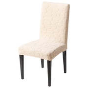 Premium Stretch Dining Chair Covers – 220 GSM Thick Jacquard Fabric- Beige