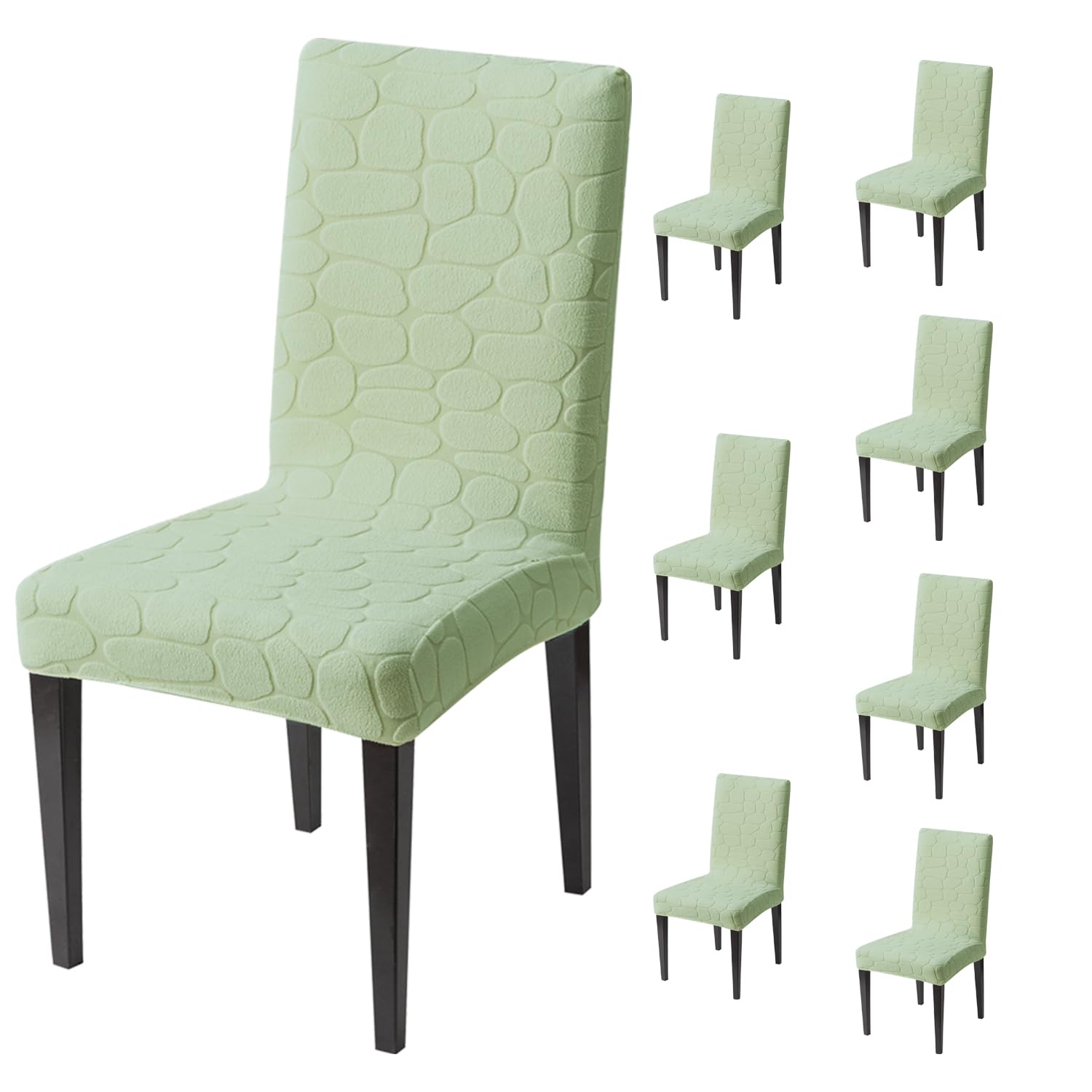 Premium Stretch Dining Chair Covers – 220 GSM Thick Jacquard Fabric- Green