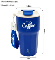 Stainless Steel Coffee Mug, 420 ML Spill Proof Travel Mug with Lid Tumbler